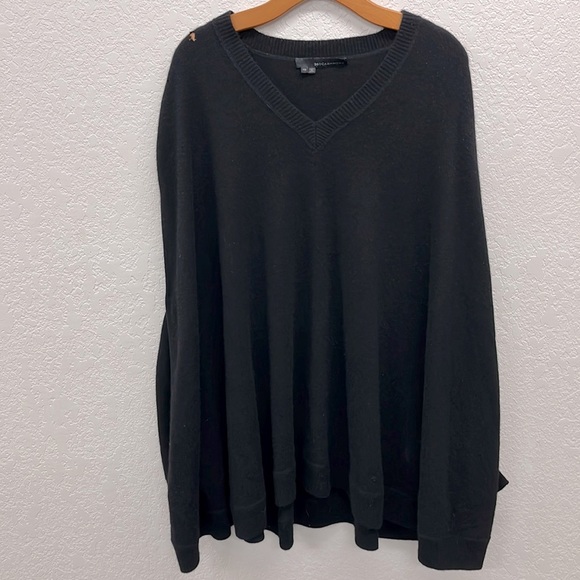 360 Cashmere Black Shrug Poncho Pullover V Neck XS - Picture 1 of 6